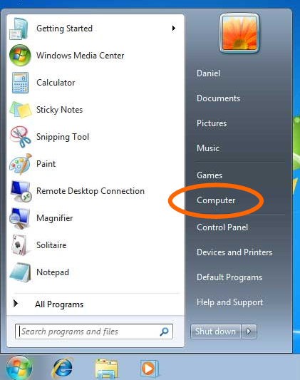 Start Menu, Computer